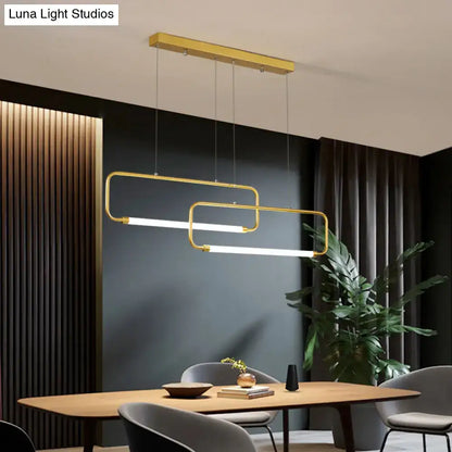 Modern black geometric led pendant light for dining room