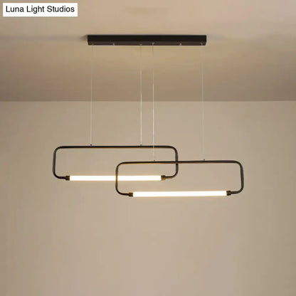 Modern black geometric led pendant light for dining room