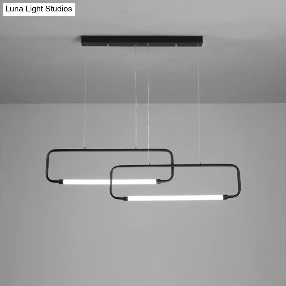 Modern black geometric led pendant light for dining room