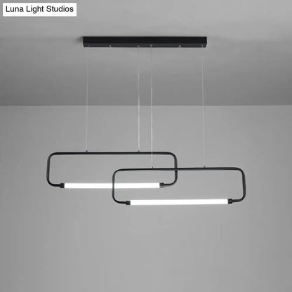 Modern black geometric led pendant light for dining room