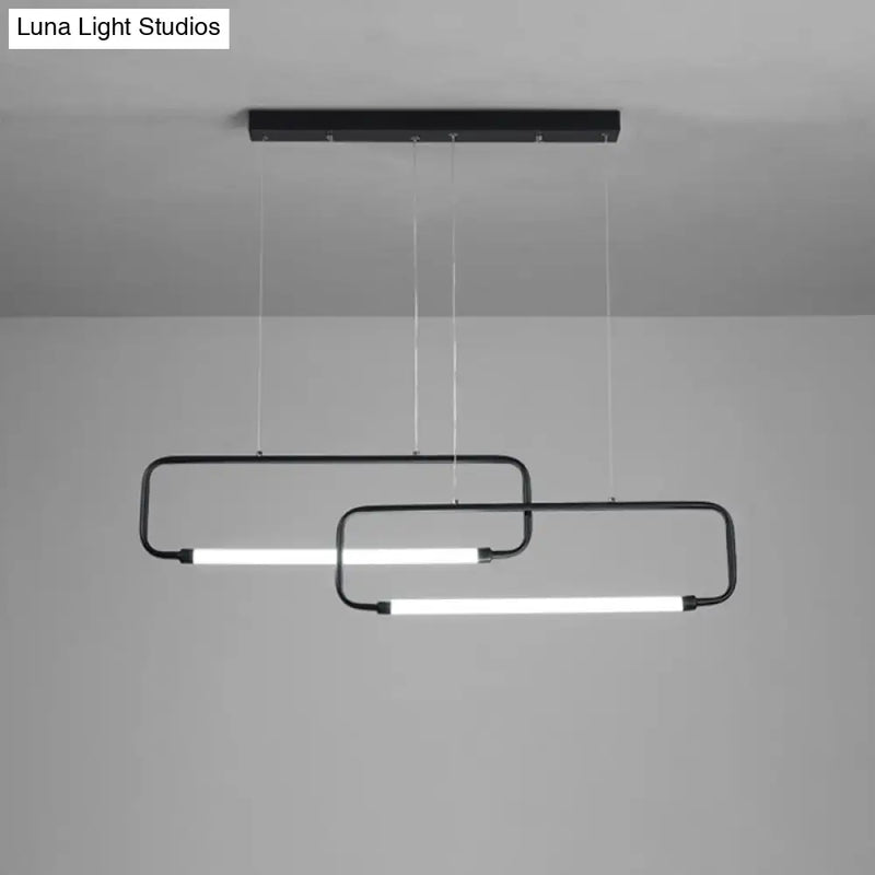 Modern black geometric led pendant light for dining room