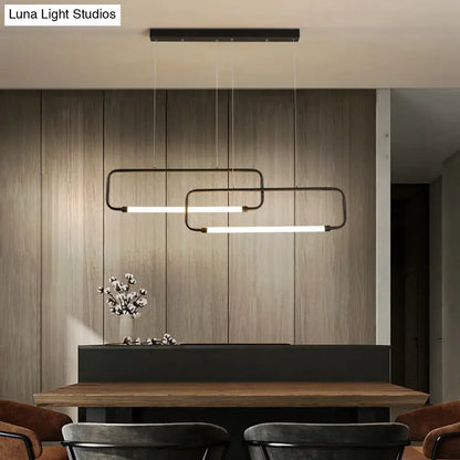 Modern black geometric led pendant light for dining room
