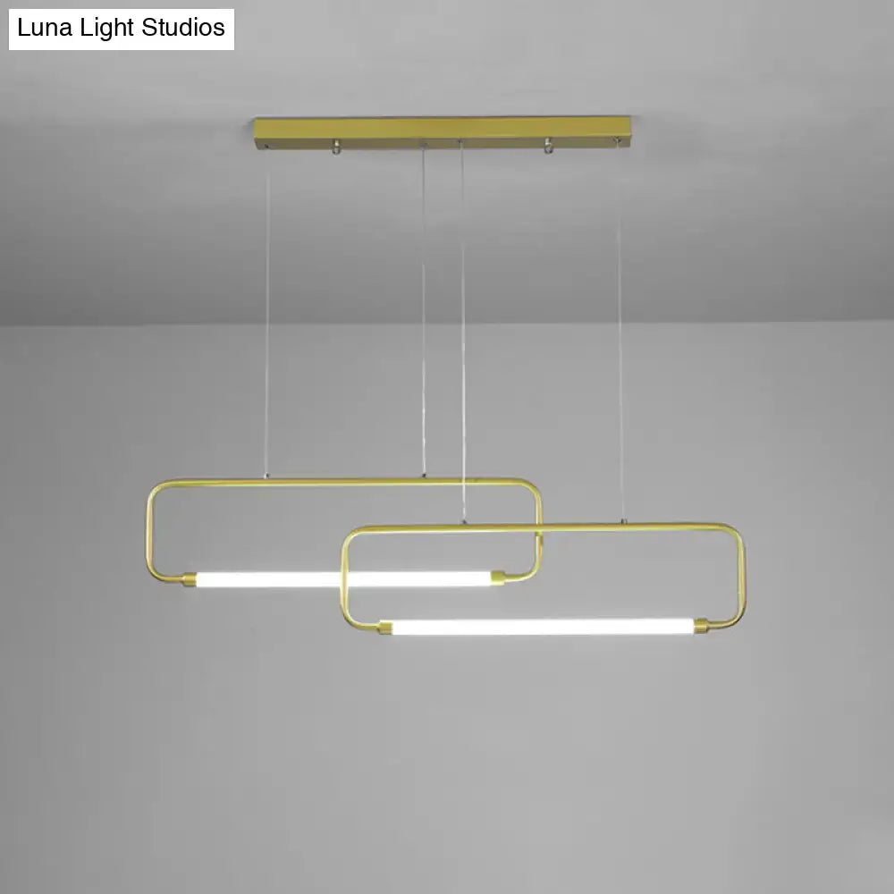 Modern black geometric led pendant light for dining room