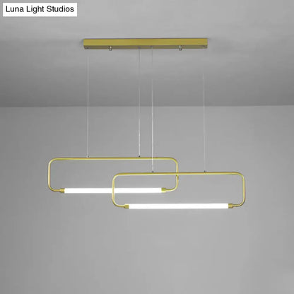 Modern black geometric led pendant light for dining room