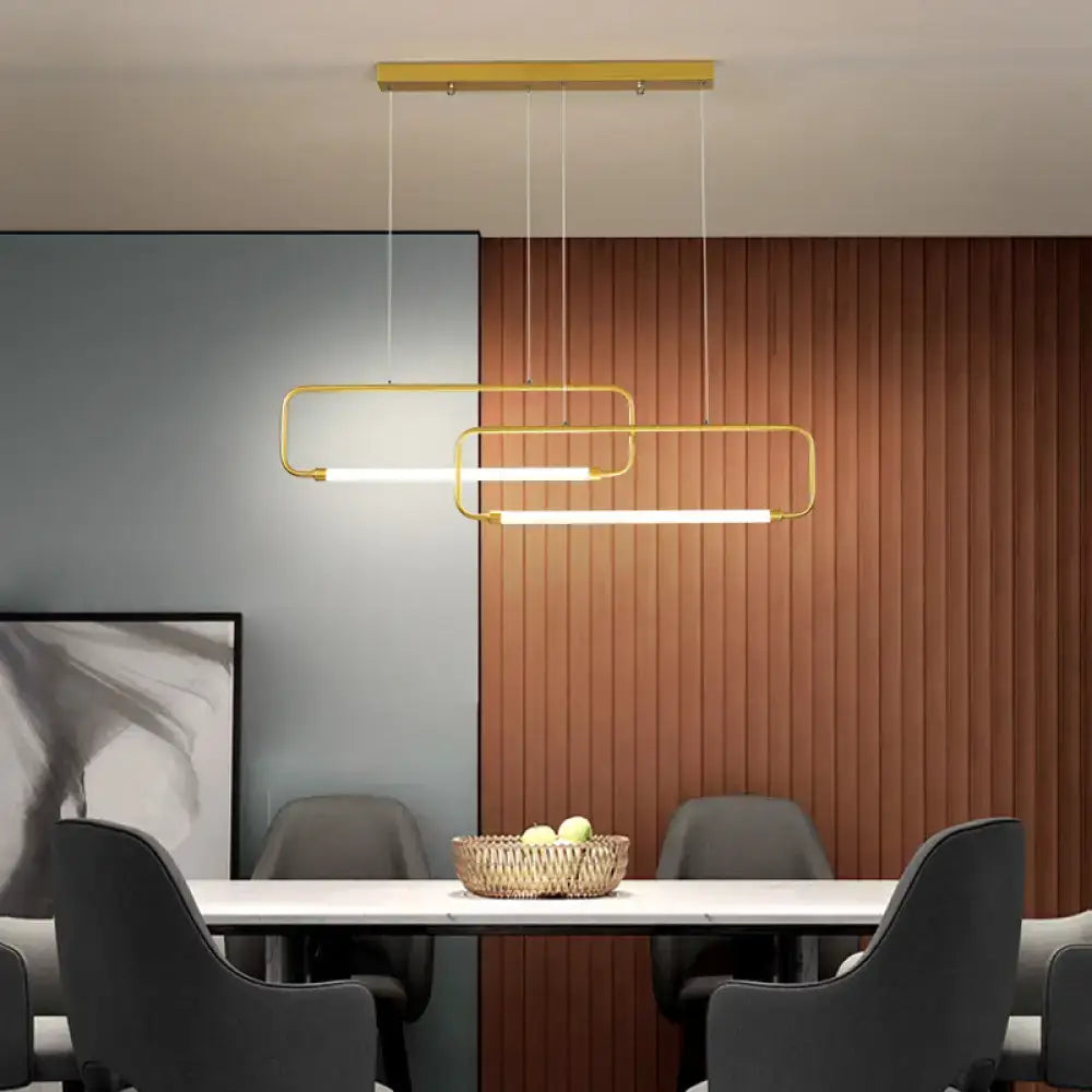 Modern black geometric led pendant light for dining room