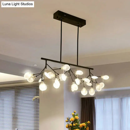 Modern black minimalist led ceiling light for dining room