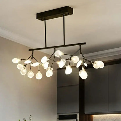 Modern black minimalist led ceiling light for dining room