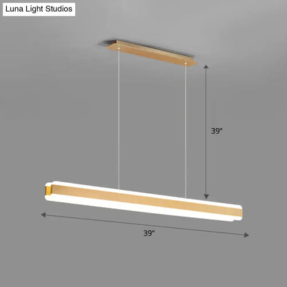 Modern wood and acrylic led island pendant dining room light