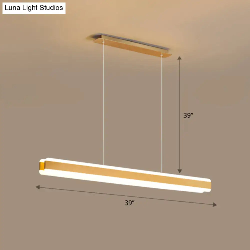 Modern wood and acrylic led island pendant dining room light