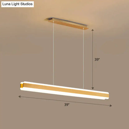 Modern wood and acrylic led island pendant dining room light