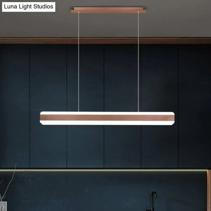 Modern wood and acrylic led island pendant dining room light