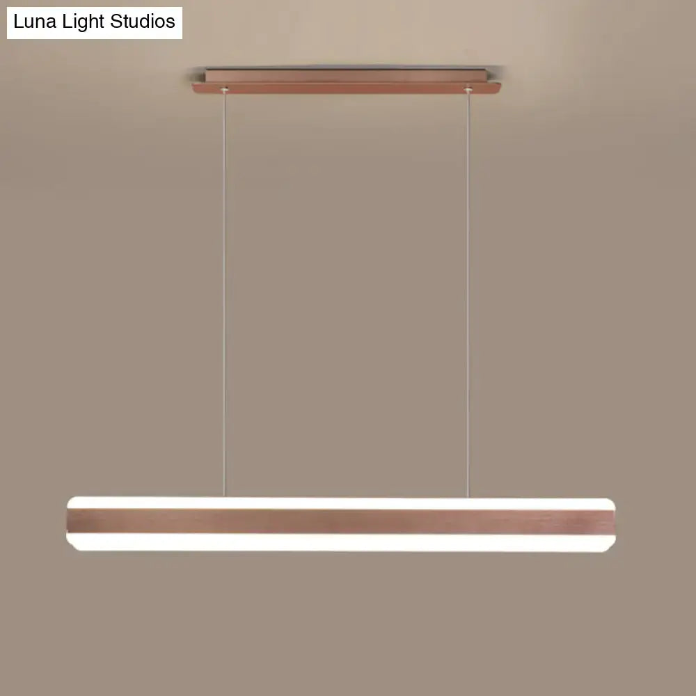 Modern wood and acrylic led island pendant dining room light