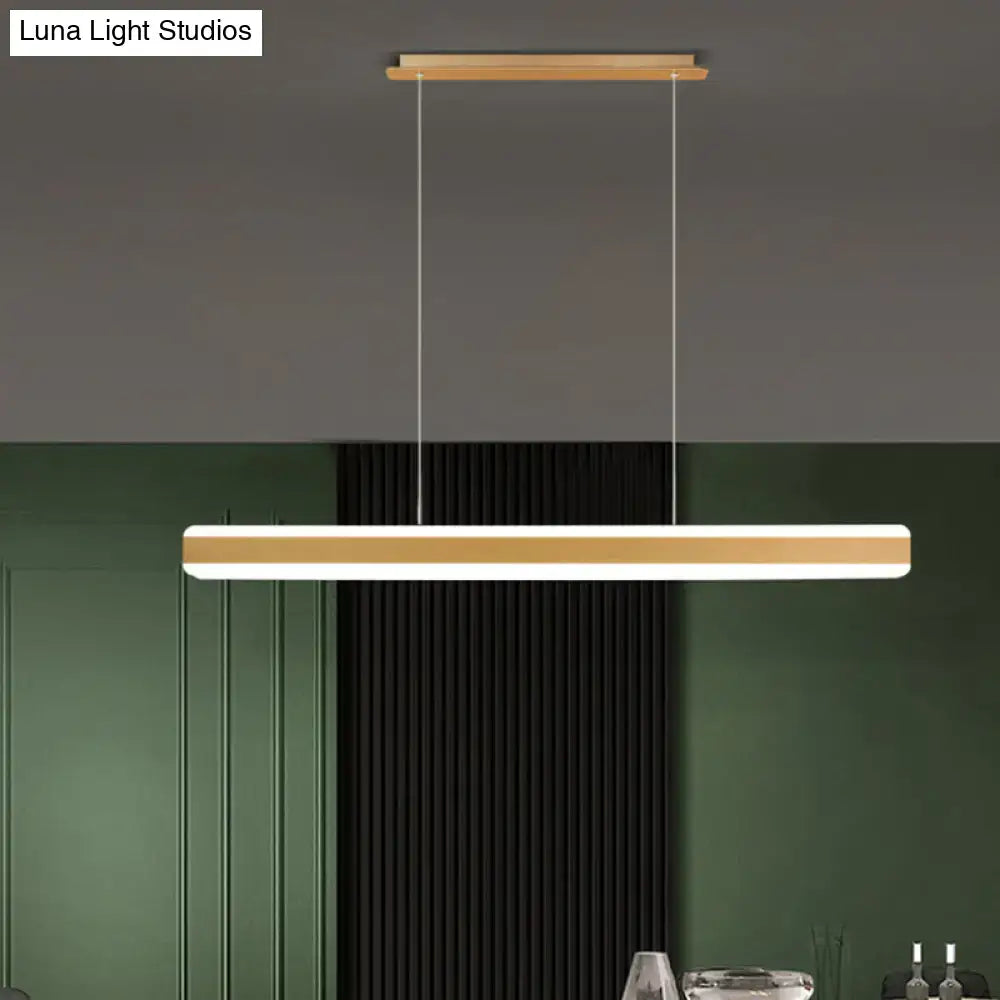 Modern wood and acrylic led island pendant dining room light