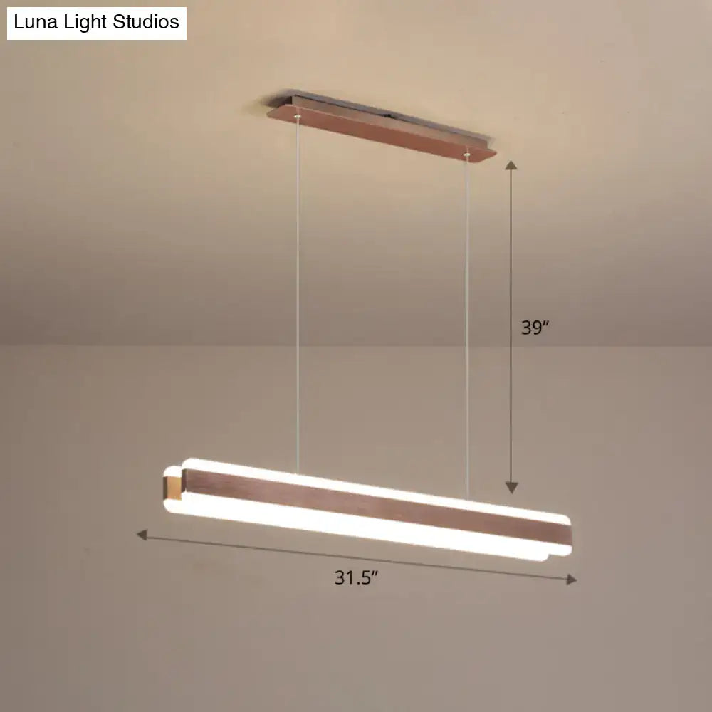 Modern wood and acrylic led island pendant dining room light