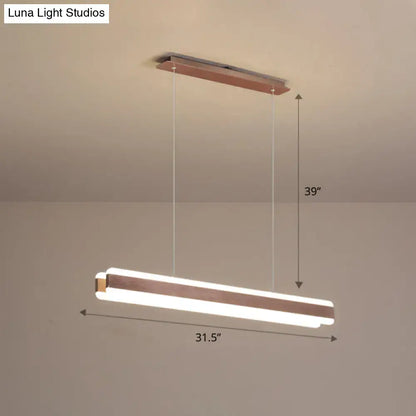 Modern wood and acrylic led island pendant dining room light