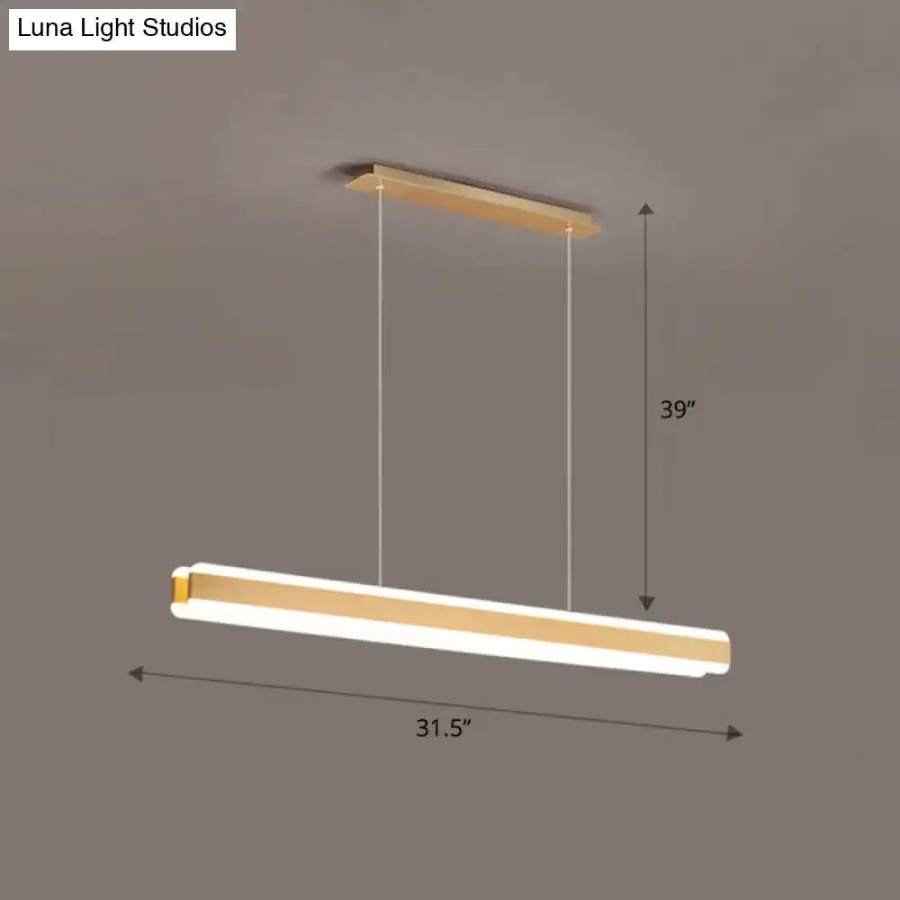 Modern wood and acrylic led island pendant dining room light