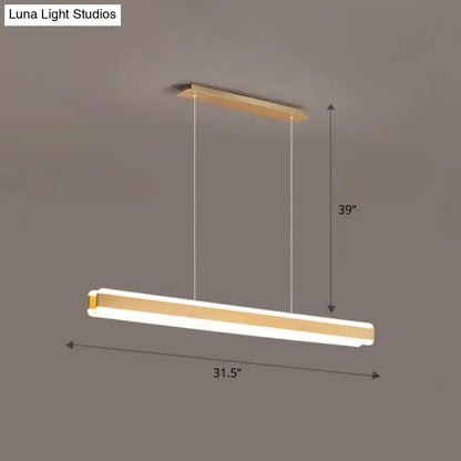 Modern wood and acrylic led island pendant dining room light