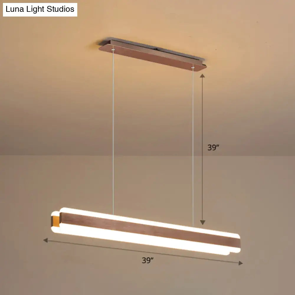 Modern wood and acrylic led island pendant dining room light