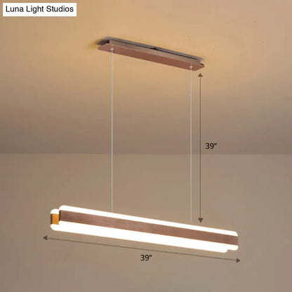 Modern wood and acrylic led island pendant dining room light