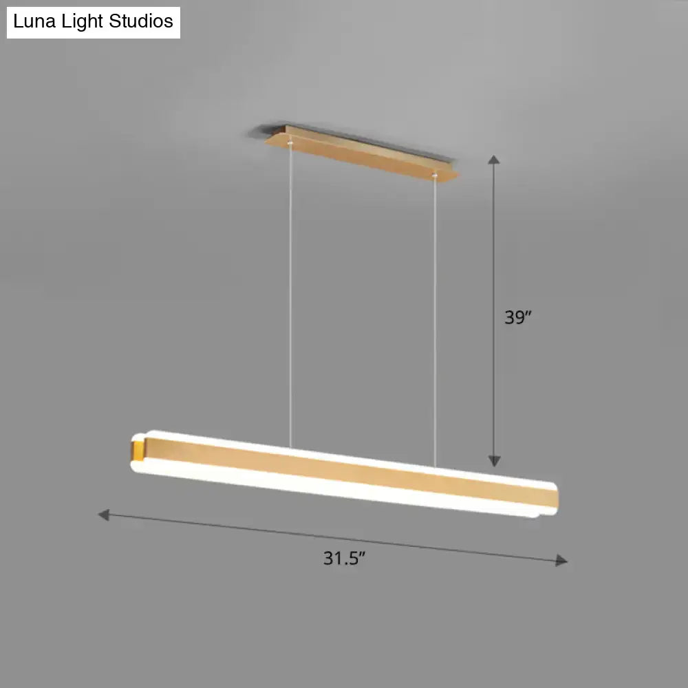 Modern wood and acrylic led island pendant dining room light