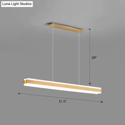 Modern wood and acrylic led island pendant dining room light