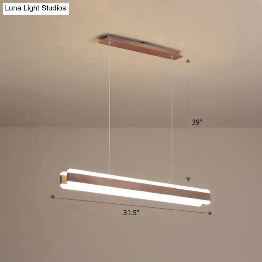 Modern wood and acrylic led island pendant dining room light