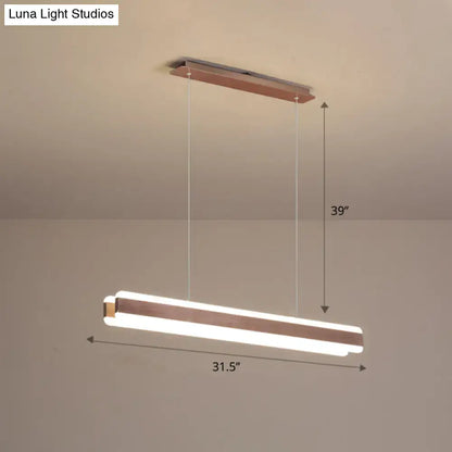 Modern wood and acrylic led island pendant dining room light
