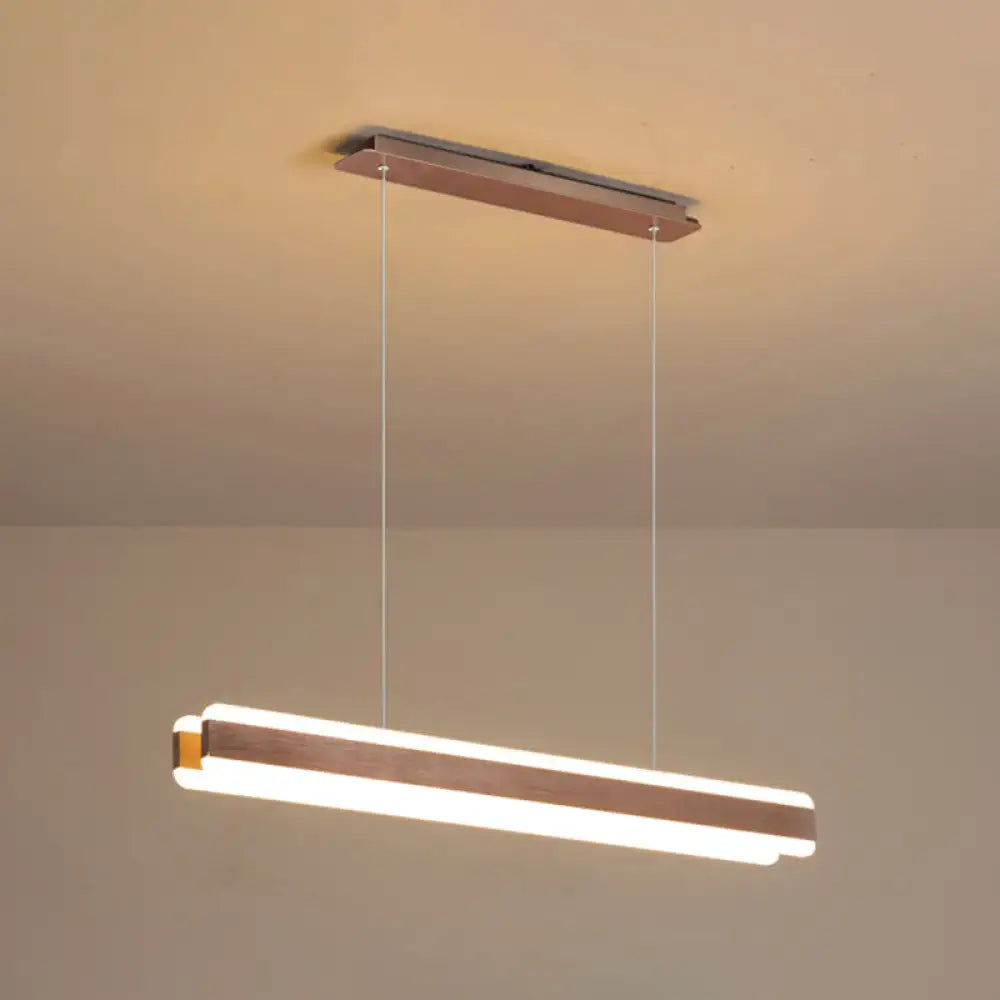 Modern wood and acrylic led island pendant dining room light