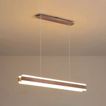 Modern wood and acrylic led island pendant dining room light