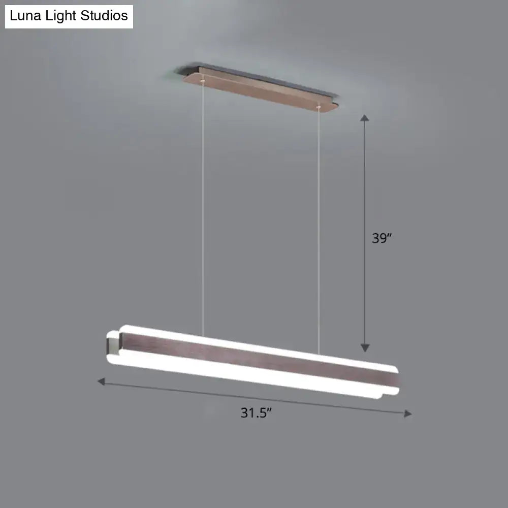 Modern wood and acrylic led island pendant dining room light
