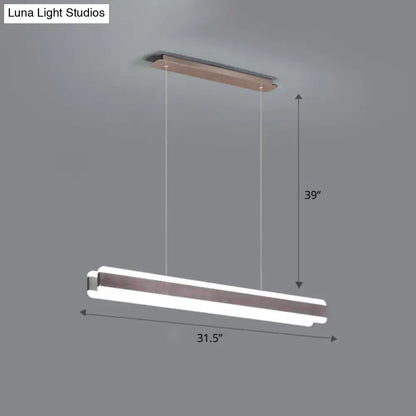 Modern wood and acrylic led island pendant dining room light