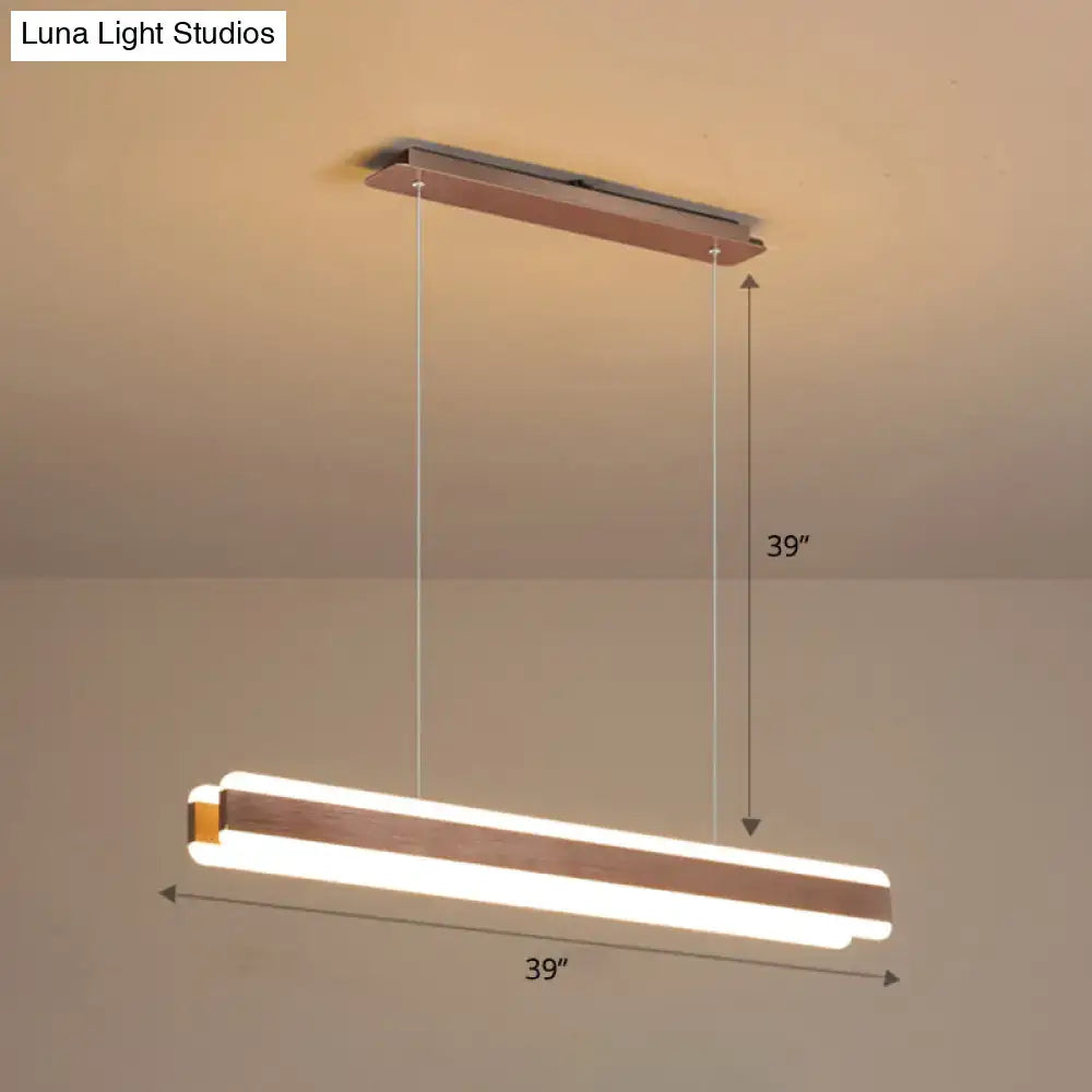 Modern wood and acrylic led island pendant dining room light