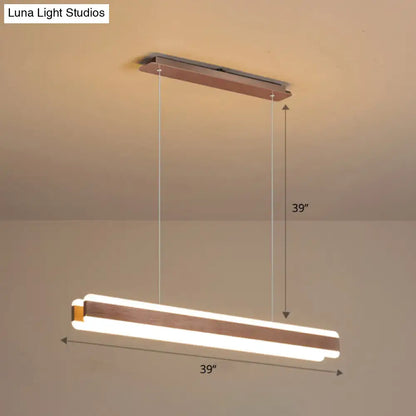 Modern wood and acrylic led island pendant dining room light