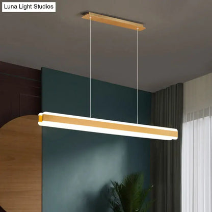 Modern wood and acrylic led island pendant dining room light