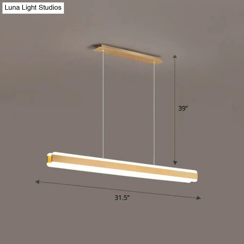Modern wood and acrylic led island pendant dining room light