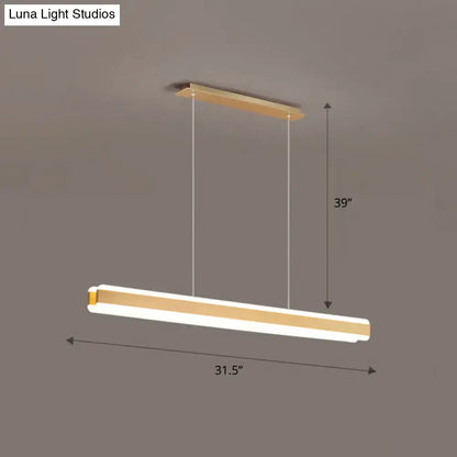 Modern wood and acrylic led island pendant dining room light