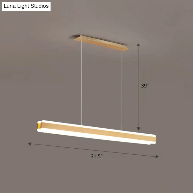 Modern wood and acrylic led island pendant dining room light