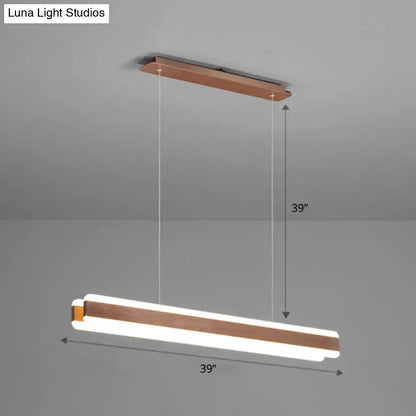 Modern wood and acrylic led island pendant dining room light