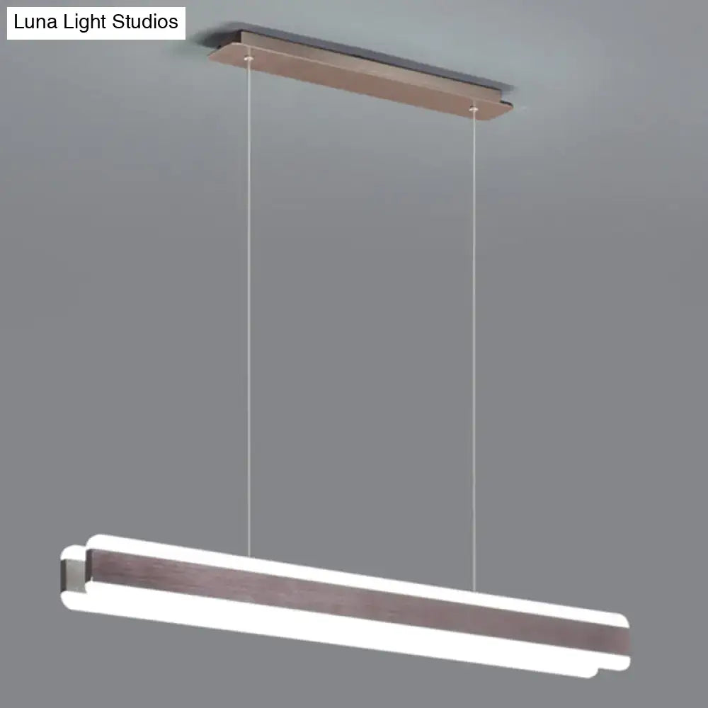 Modern wood and acrylic led island pendant dining room light