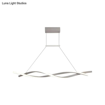 Modern minimalist linear led pendant light – dining room black & grey