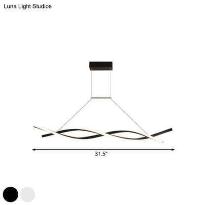 Modern minimalist linear led pendant light – dining room black & grey