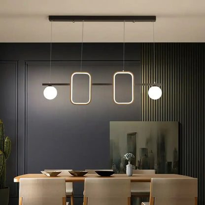 Modern gold symmetrical geometric led pendant light dining room