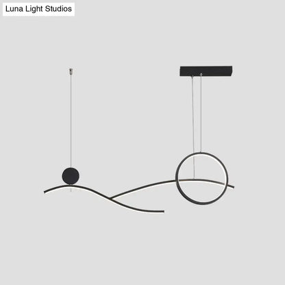 Modern chrome s shape led hanging light for dining room