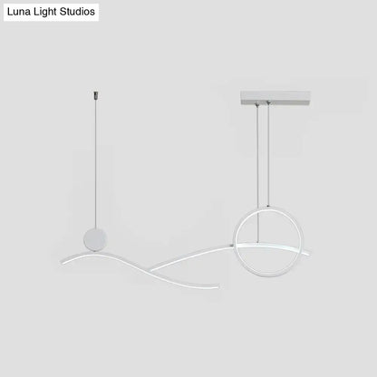 Modern chrome s shape led hanging light for dining room