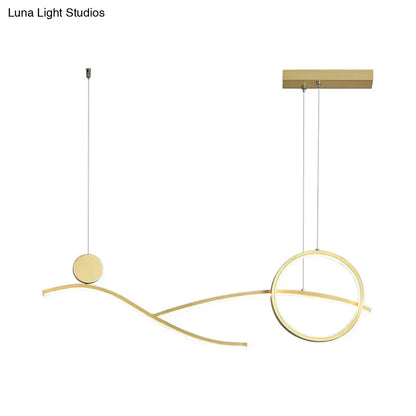 Modern chrome s shape led hanging light for dining room