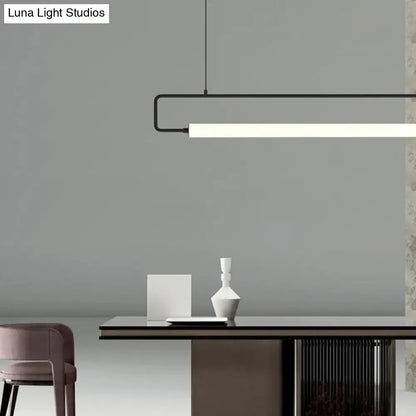 Modern black minimalist led ceiling light dining room fixture