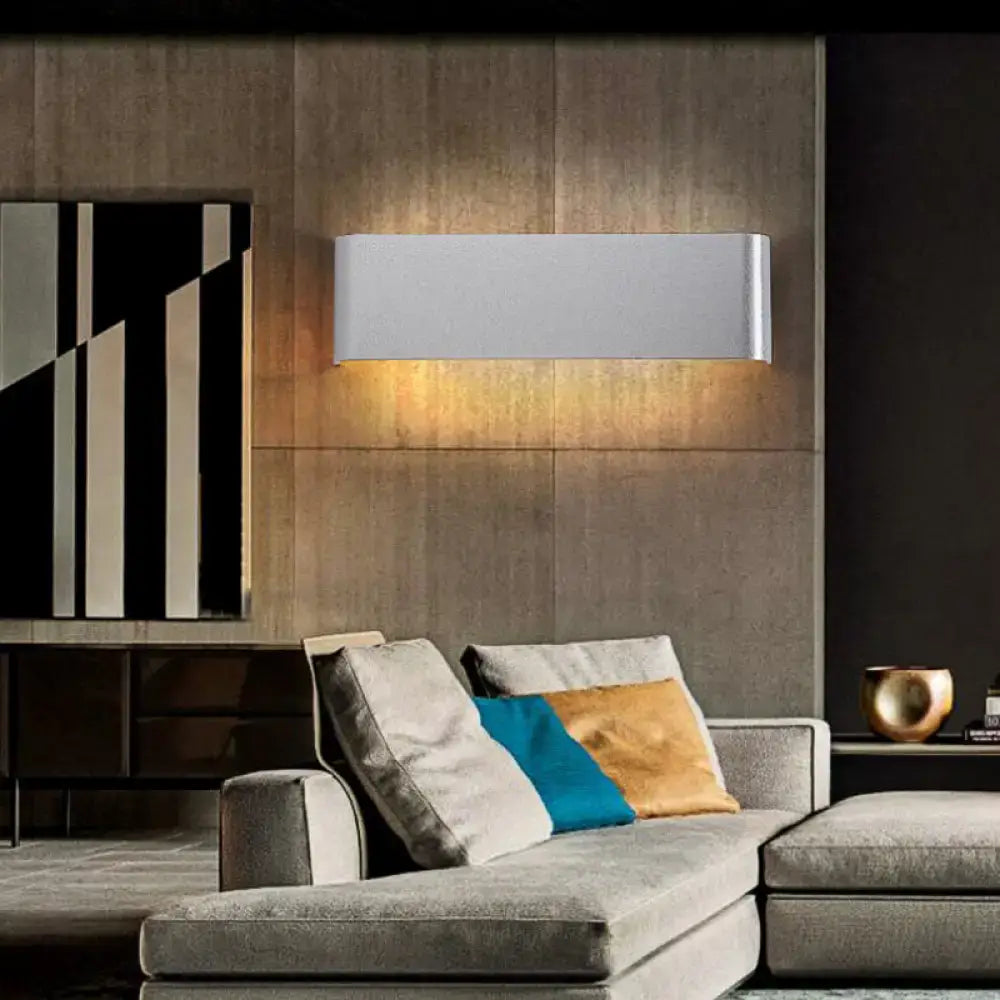 Minimalist black & silver led wall lamp – living room warm white light