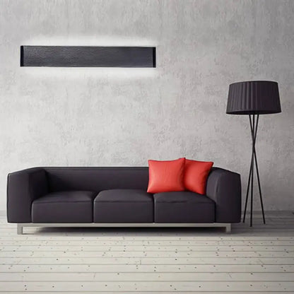 Minimalist black & silver led wall lamp – living room warm white light