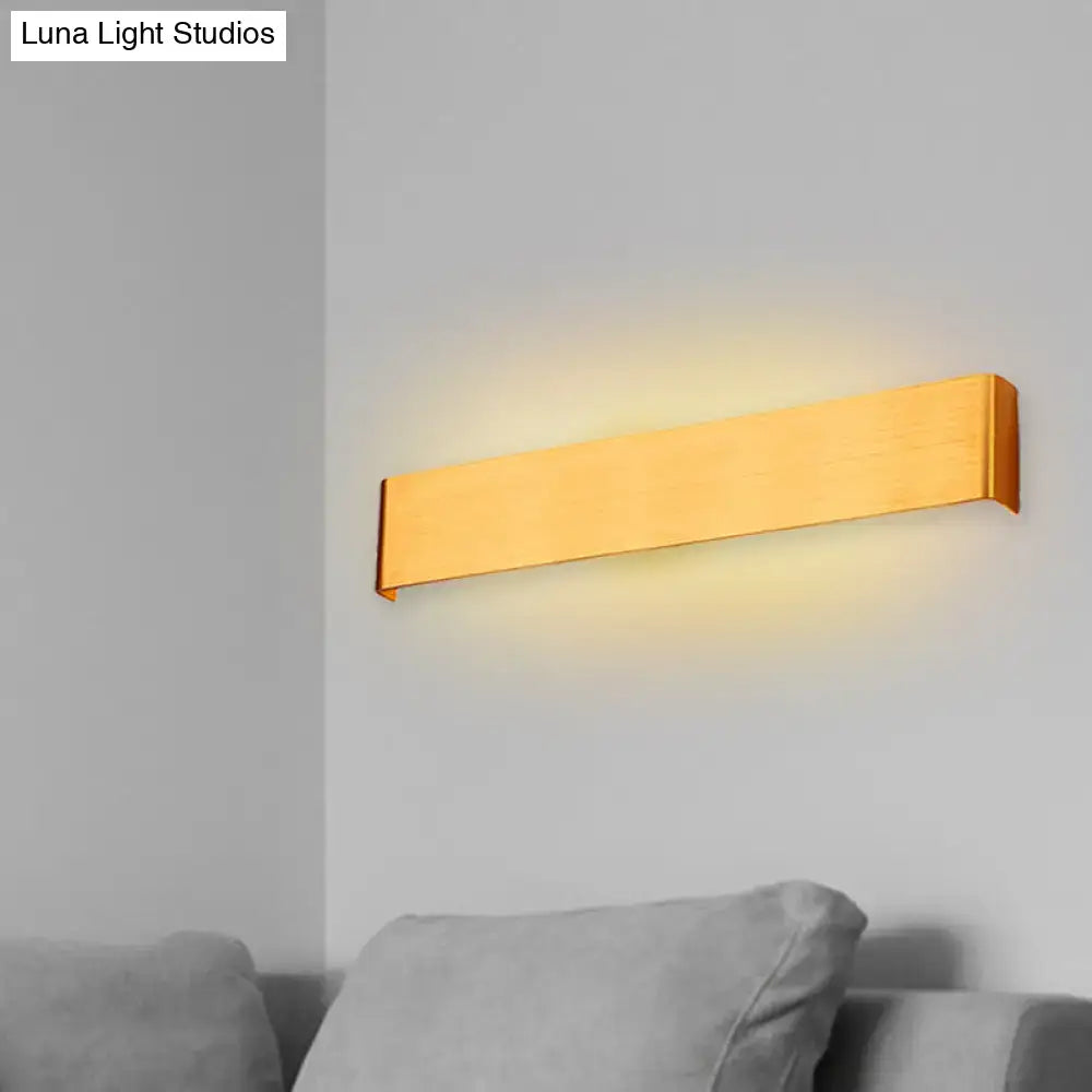 Minimalist black & silver led wall lamp – living room warm white light