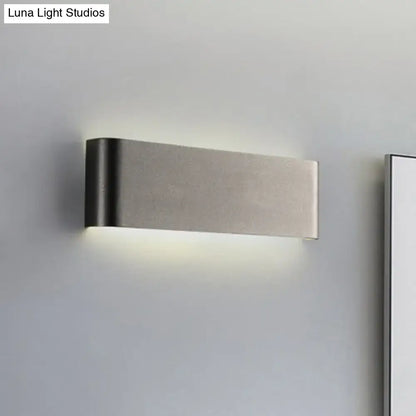 Minimalist black & silver led wall lamp – living room warm white light